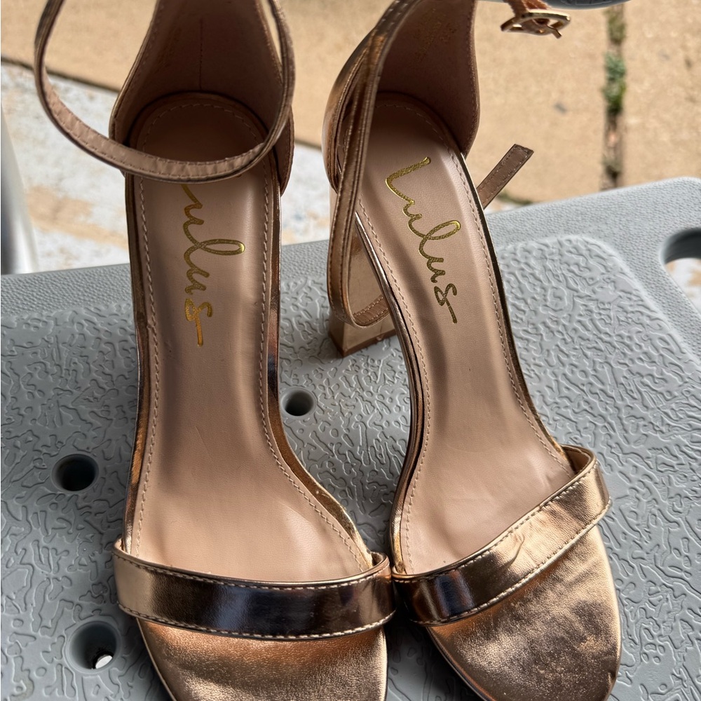 Lulu's Shimmering Gold Heels